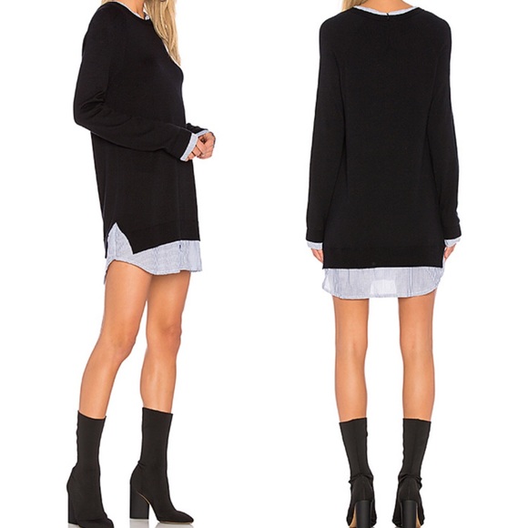 Joie Dresses & Skirts - Joie Zaan Sweater Dress Black Layered Long Sleeve